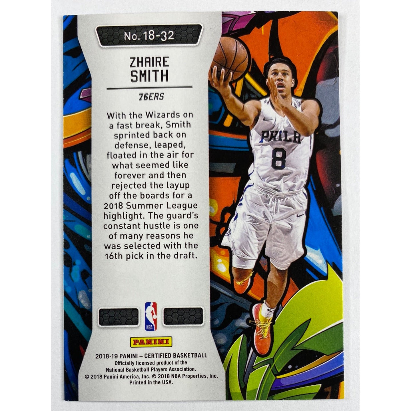 2018-19 Certified Zhaire Smith 2018 RC | Local Legends Cards & Collectibles