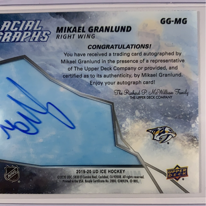  2019-20 Upper Deck Ice Mikael Granlund Glacial Graphs On Card Auto  Local Legends Cards & Collectibles