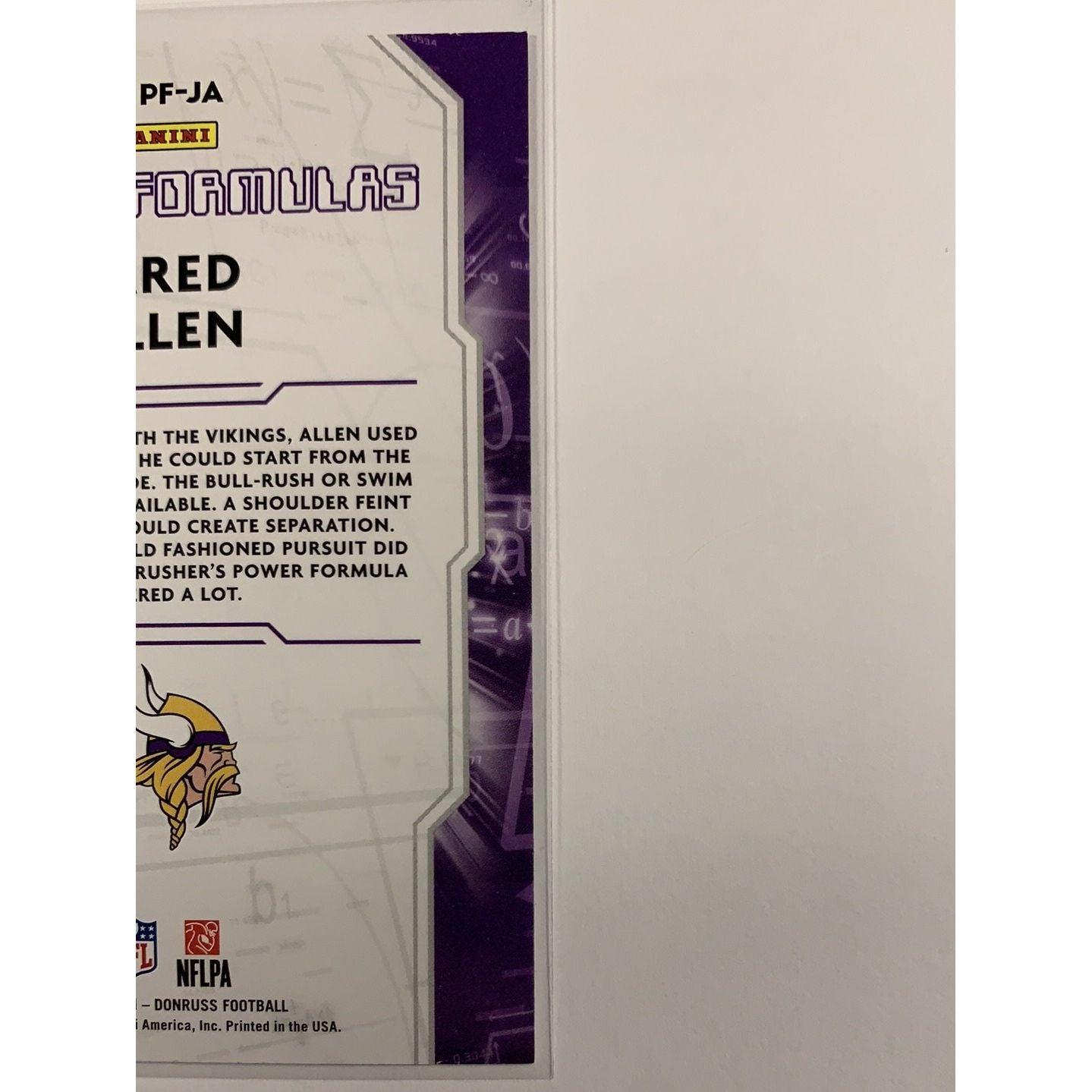 2020 Donruss Jared Allen Power Formulas Local Legends Cards & Collectibles