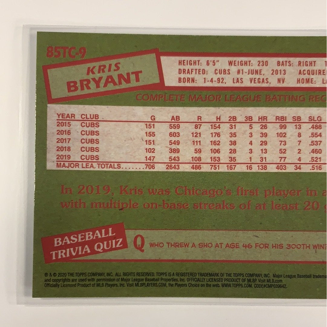 2020 Topps 35th Anniversary Kris Bryant Chrome Refractor | Local Legends Cards & Collectibles