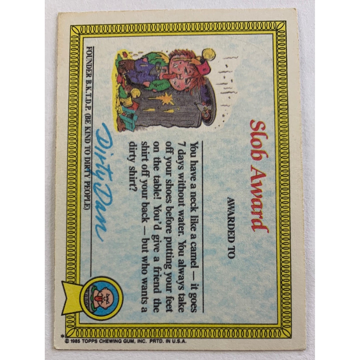 1985 Topps Garbage Pail Kids Mean Gene Die Cut