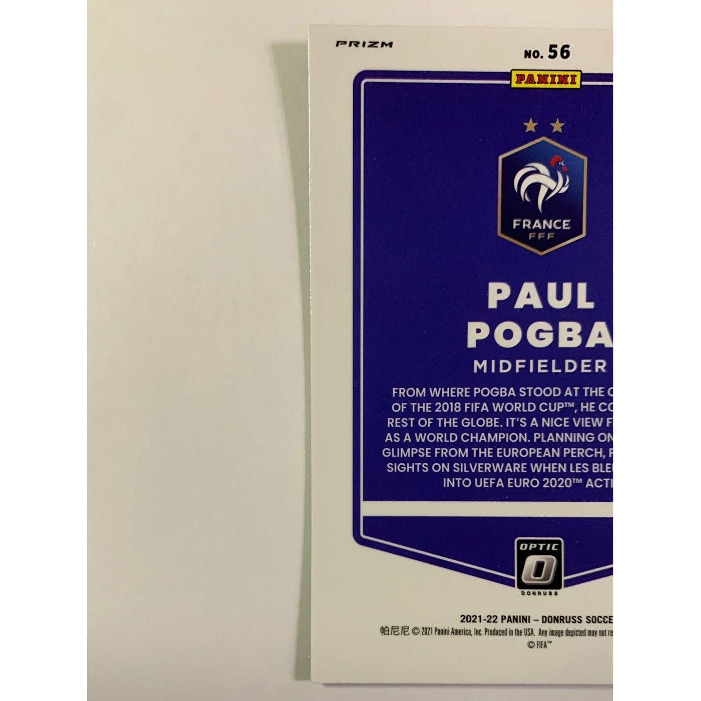 2021-22 Donruss Optic Paul Pogba Green Velocity Prizm | Local Legends Cards & Collectibles
