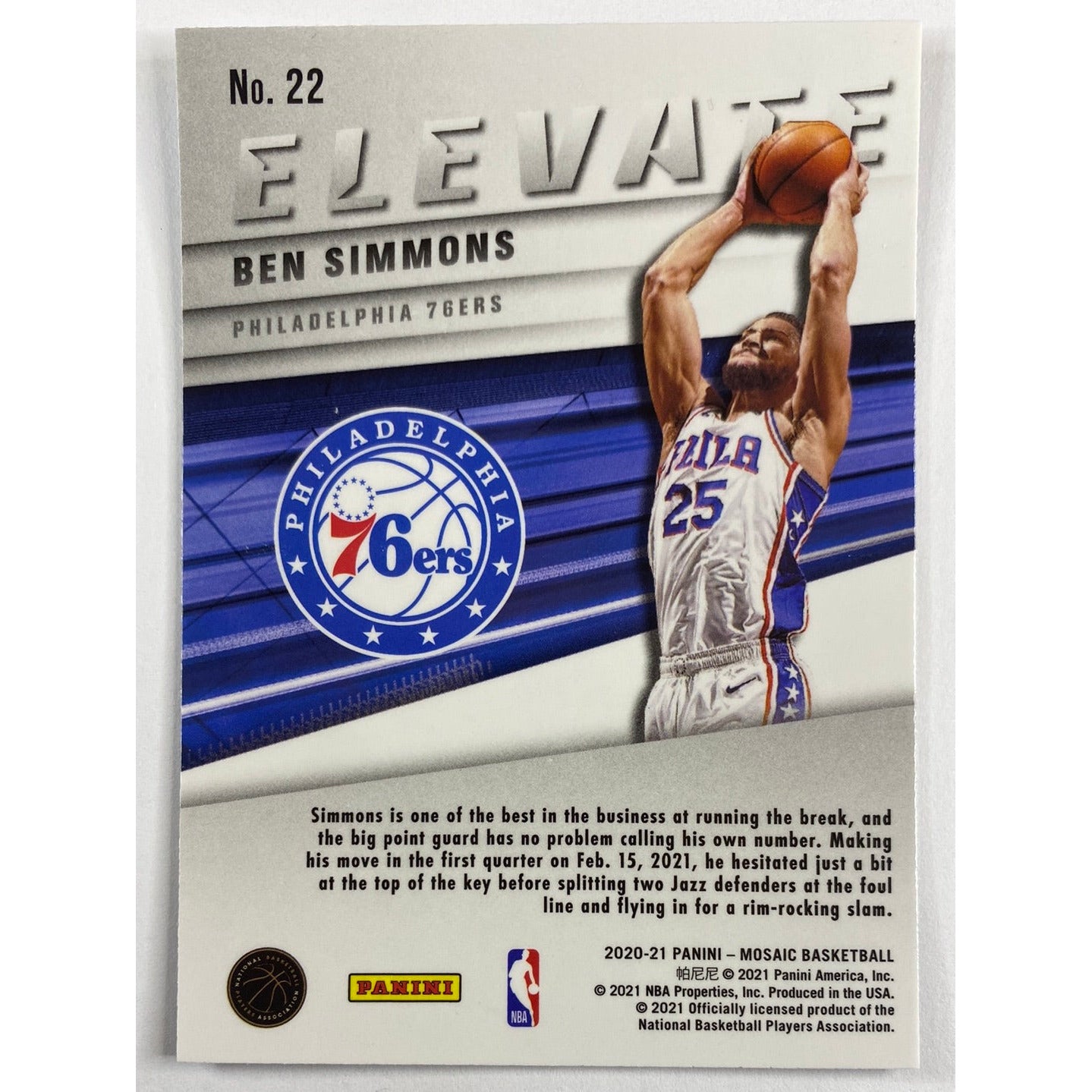 2020-21 Mosaic Ben Simmons Elevate | Local Legends Cards & Collectibles