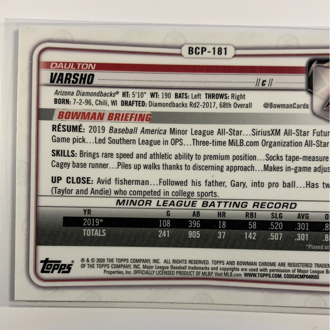 2020 Bowman Chrome Daulton Varsho Mojo Refractor | Local Legends Cards & Collectibles