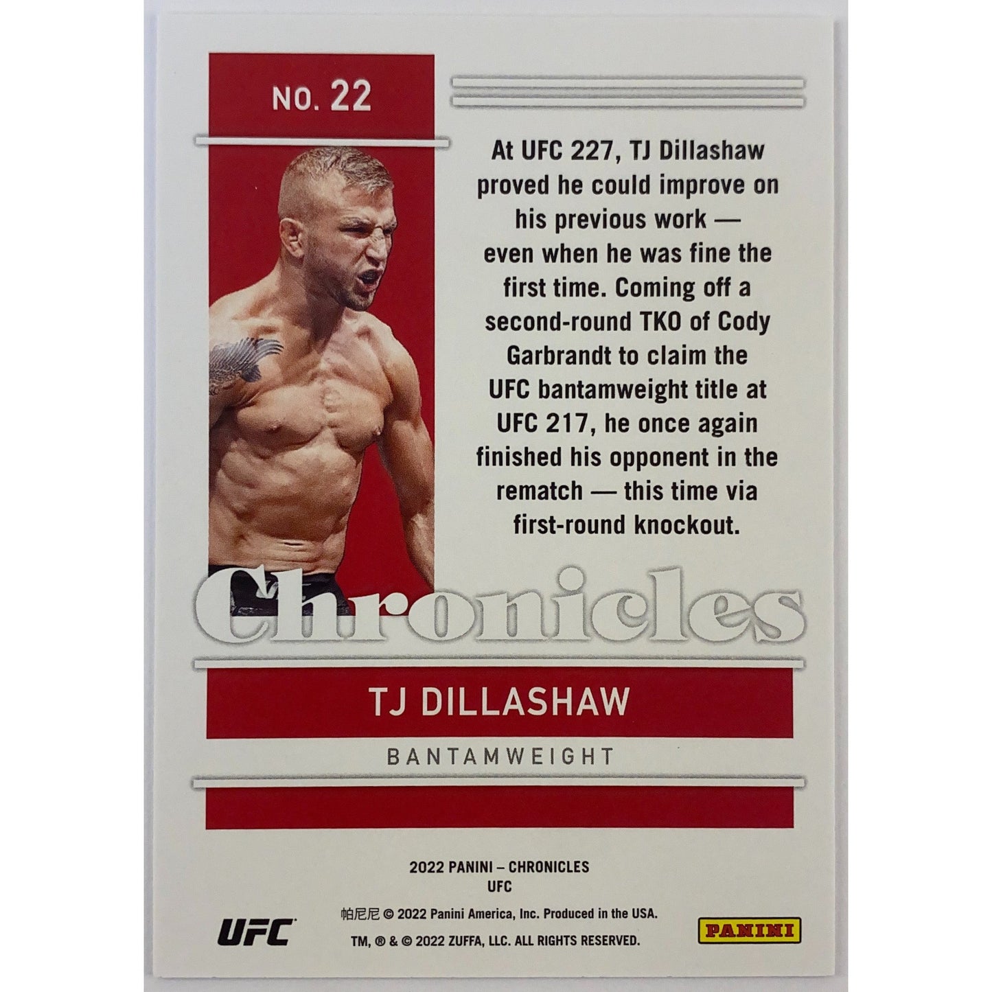 2022 Chronicles TJ Dillashaw Purple /49