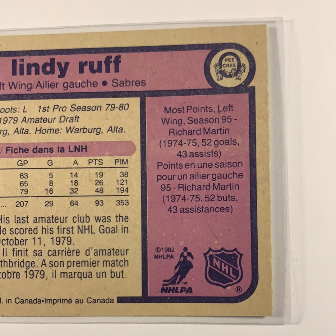 1982-83 O-Pee-Chee Lindy Ruff base #31 Local Legends Cards & Collectibles