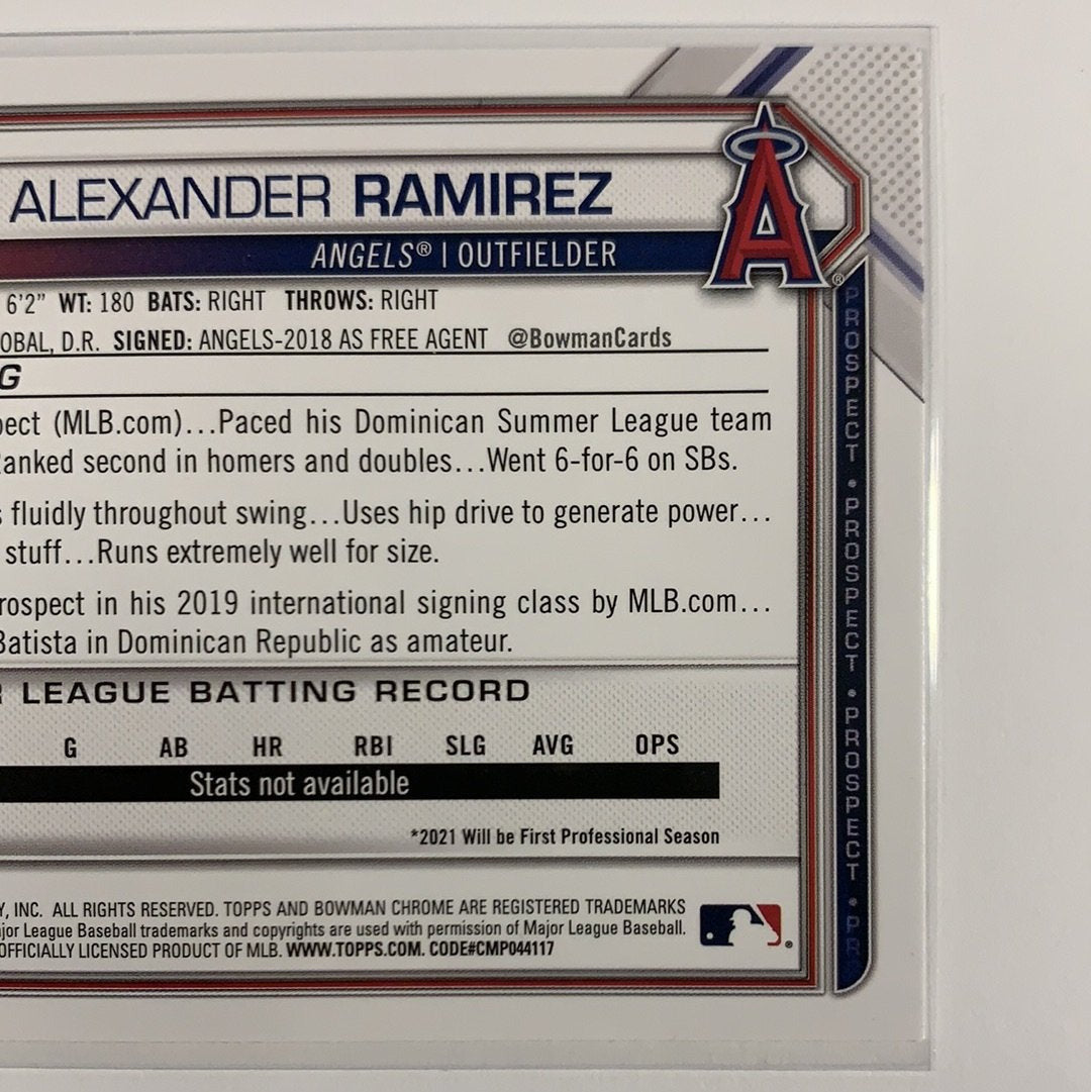 2021 Bowman 1st Alexander Ramirez BP-145 Local Legends Cards & Collectibles