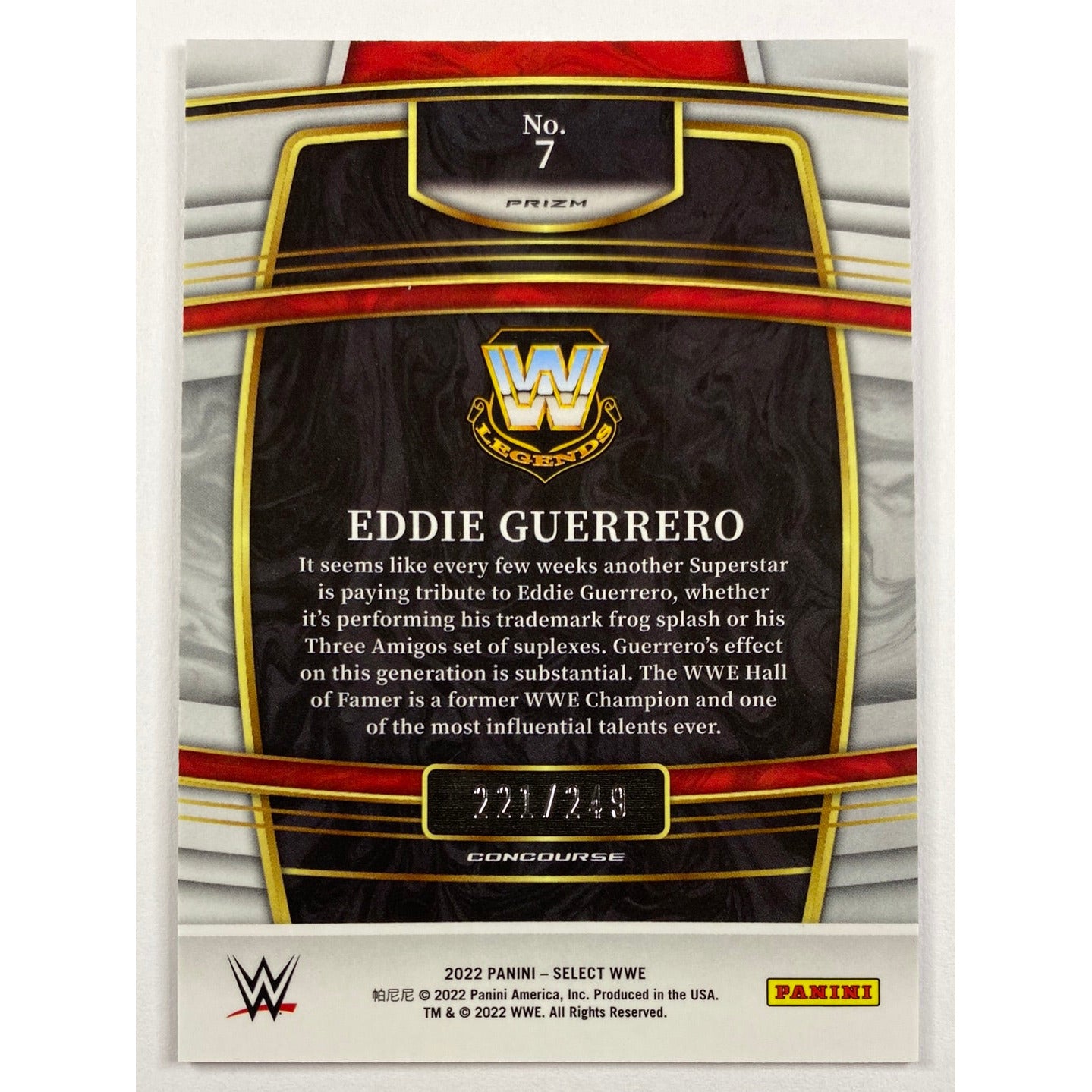 2022 Select Eddie Guerrero “Latina Heat” Red Holo Prizm /249 | Local Legends Cards & Collectibles