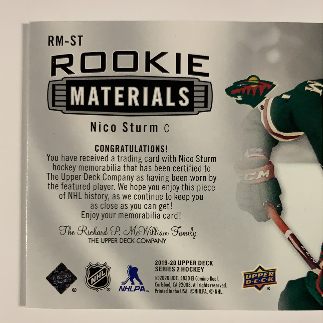 2019-20 Upper Deck Nico Sturm Rookie Materials | Local Legends Cards & Collectibles