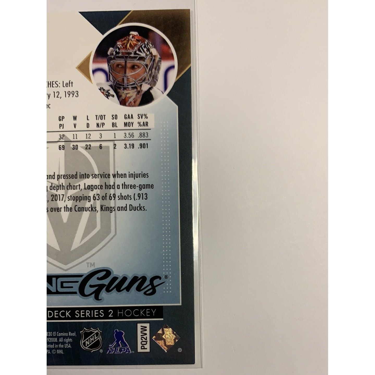 2017-18 Upper Deck Series 2 Máxime Lagace Young Guns | Local Legends Cards & Collectibles