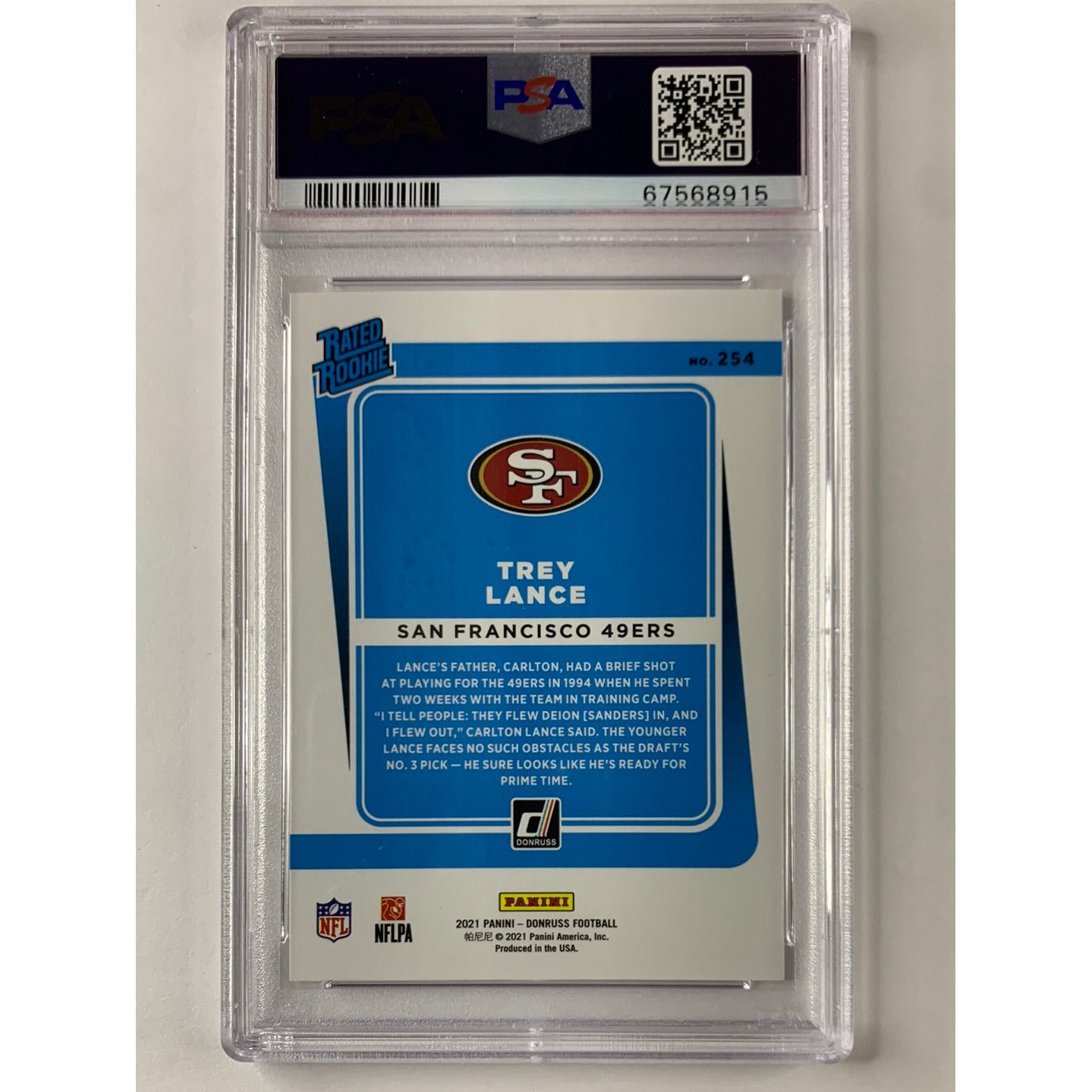 2021 Donruss Trey Lance Rated Rookie PSA 10 GEM MINT
