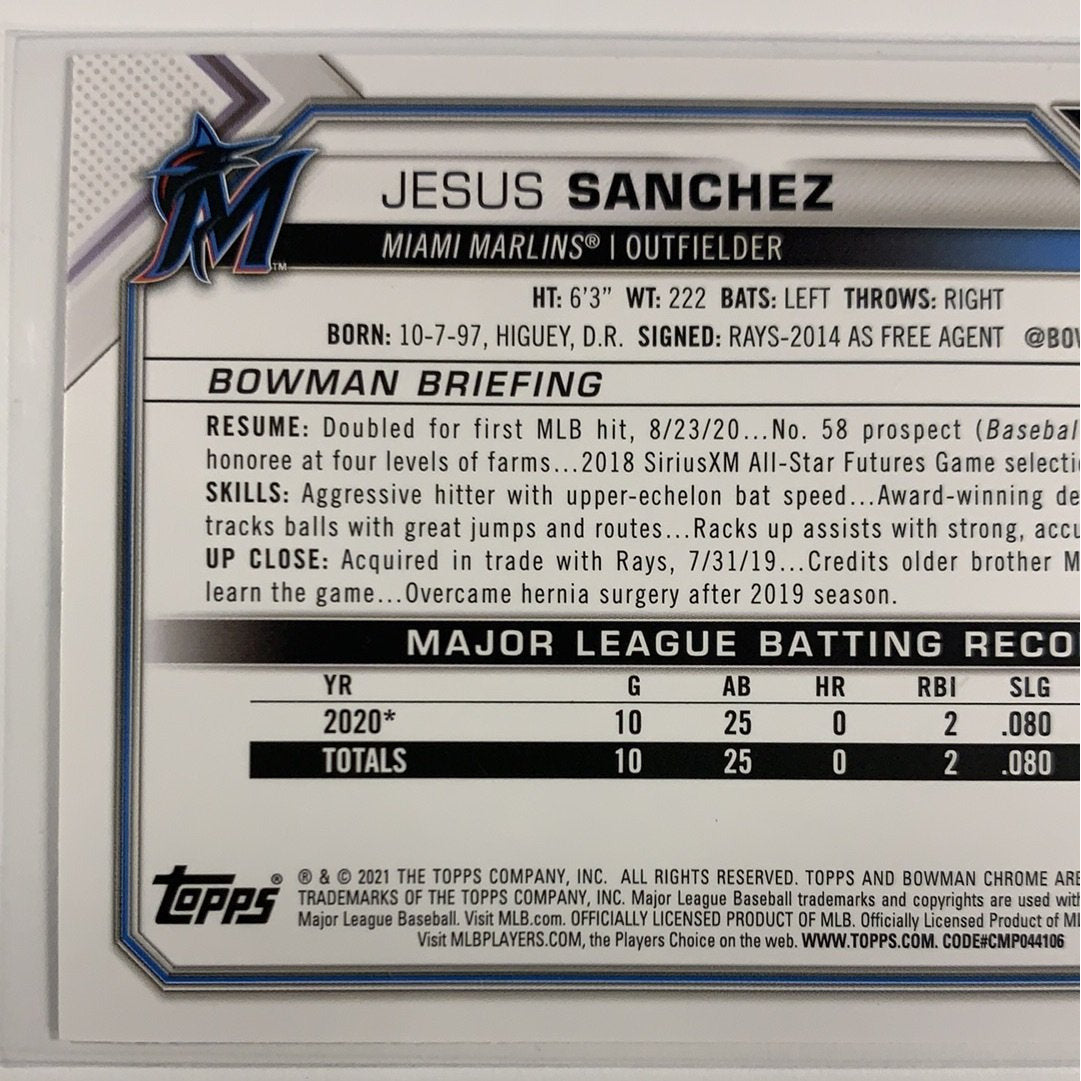 2021 Bowman Jesus Sanchez RC #100 Local Legends Cards & Collectibles