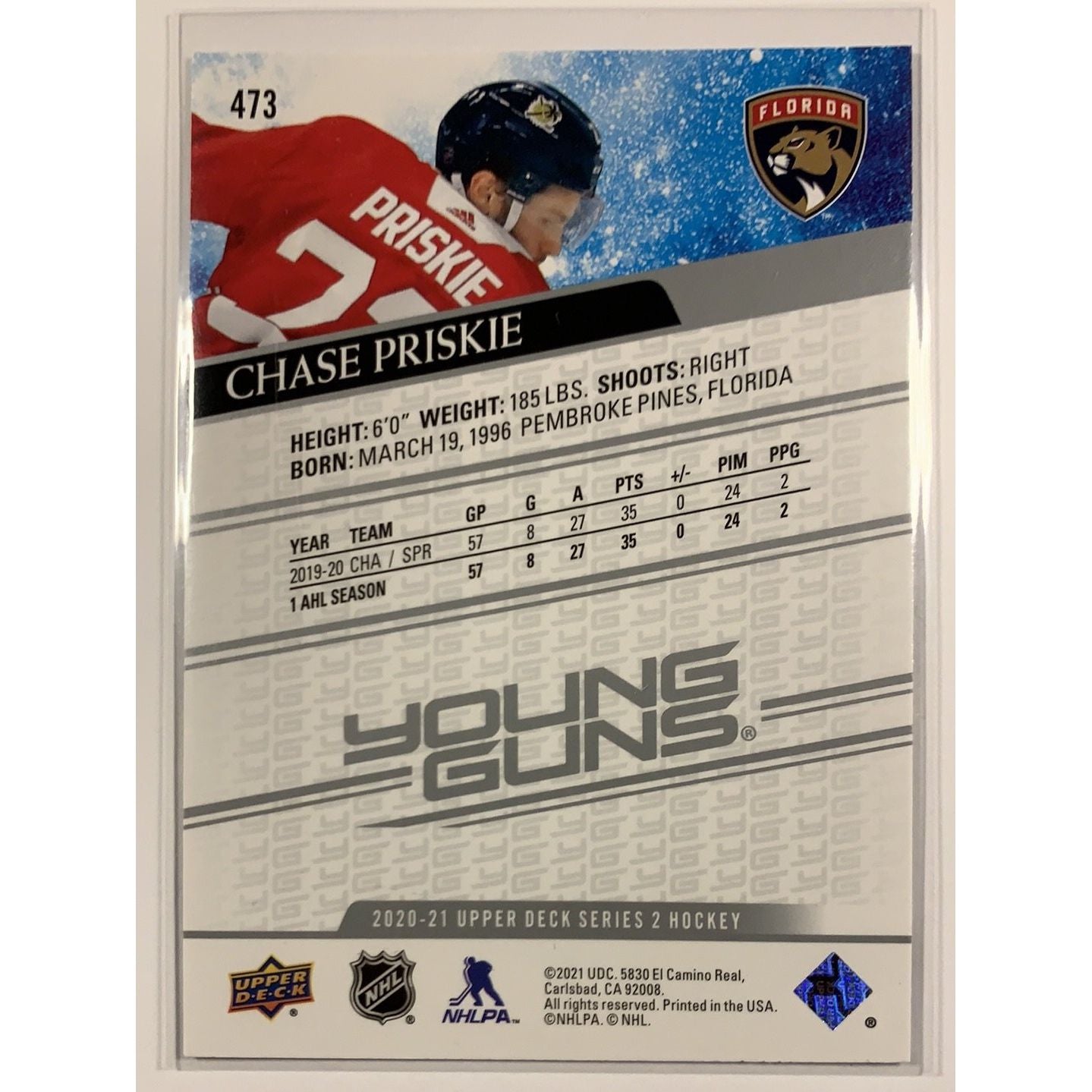  2020-21 Upper Deck Series 2 Chase Priskie Young Guns  Local Legends Cards & Collectibles