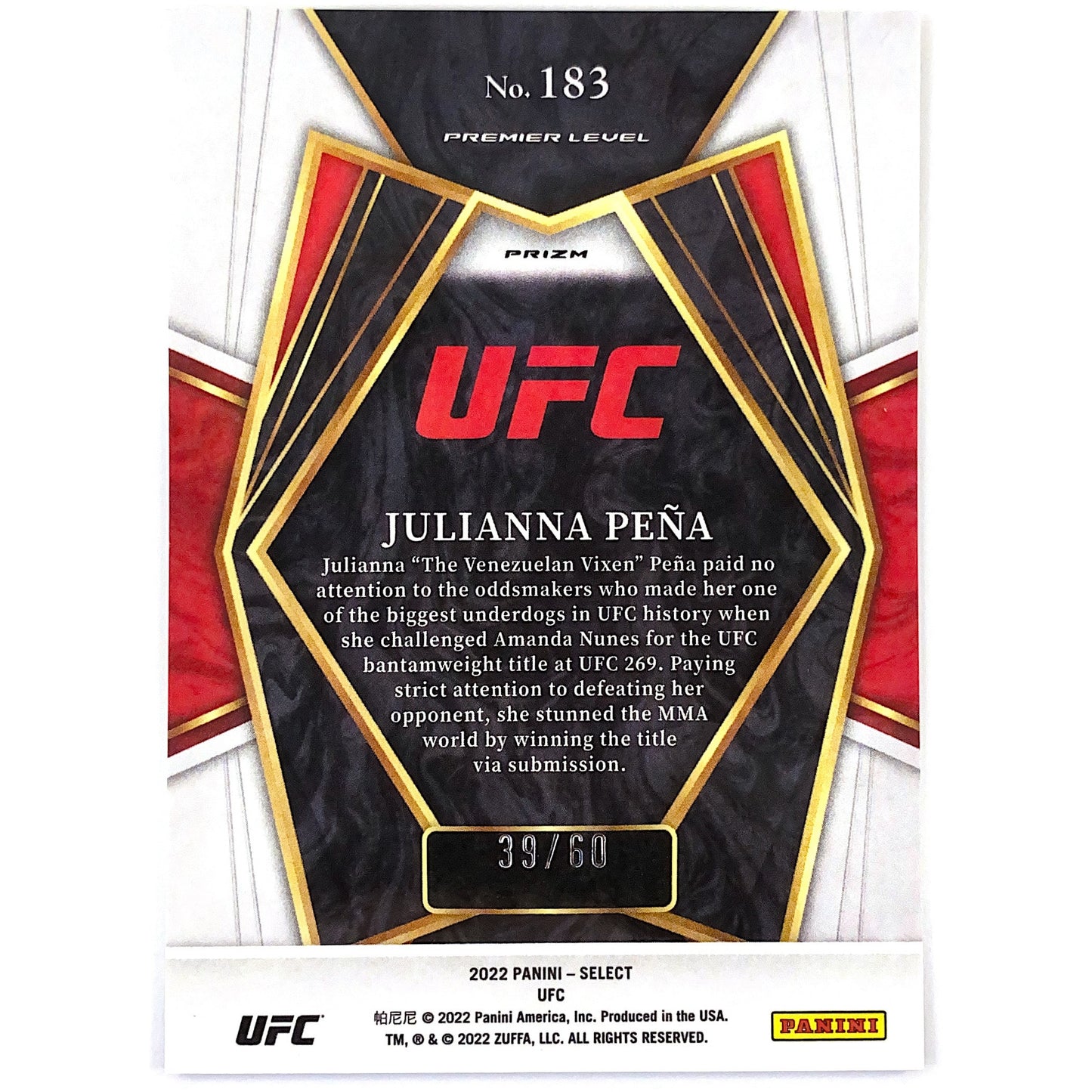 2022 Select Julianna Peña Purple Prizm /60