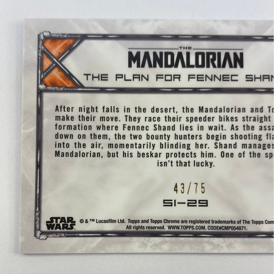 Topps Chrome The Mandalorian The Plan For Fennec Shand Purple Refractor /75