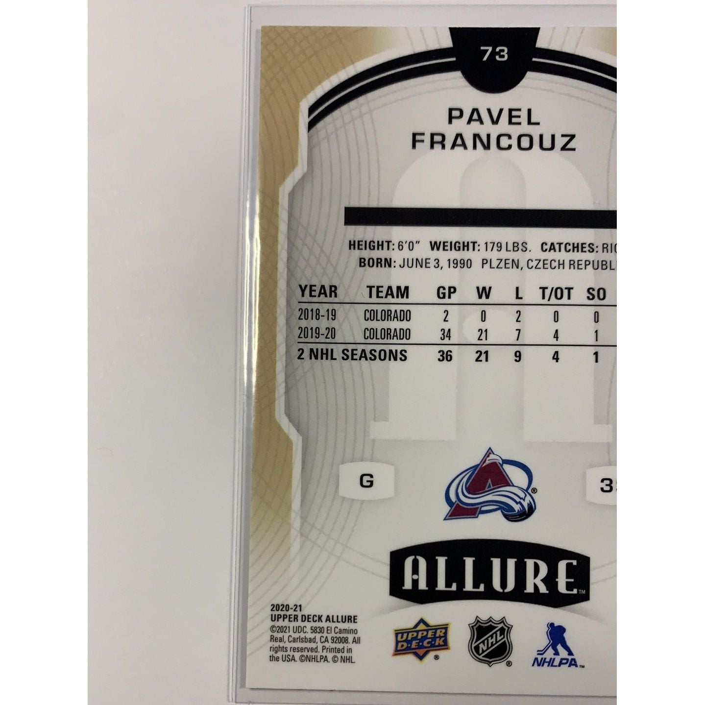 2020-21 Allure Pavel Francouz Rookie Local Legends Cards & Collectibles