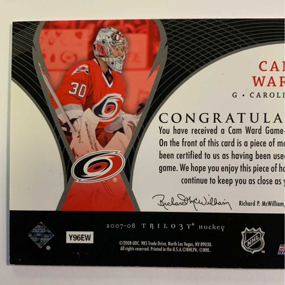 2007-08 Trilogy Cam Ward Honorary Swatches | Local Legends Cards & Collectibles