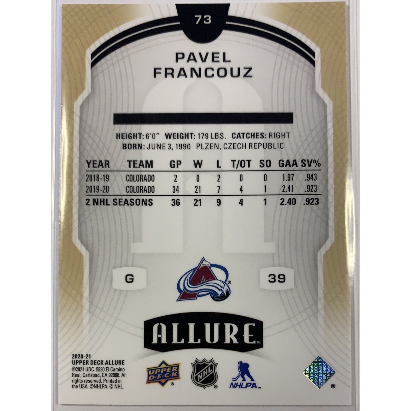 2020-21 Allure Pavel Francouz Rookie Local Legends Cards & Collectibles