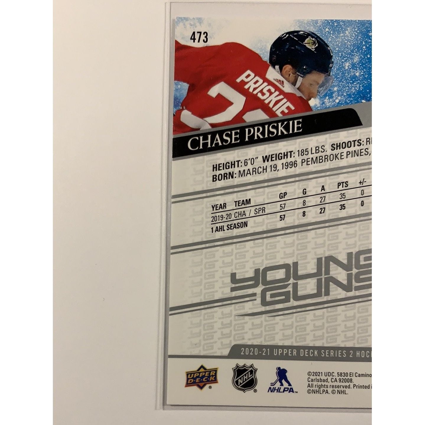  2020-21 Upper Deck Series 2 Chase Priskie Young Guns  Local Legends Cards & Collectibles