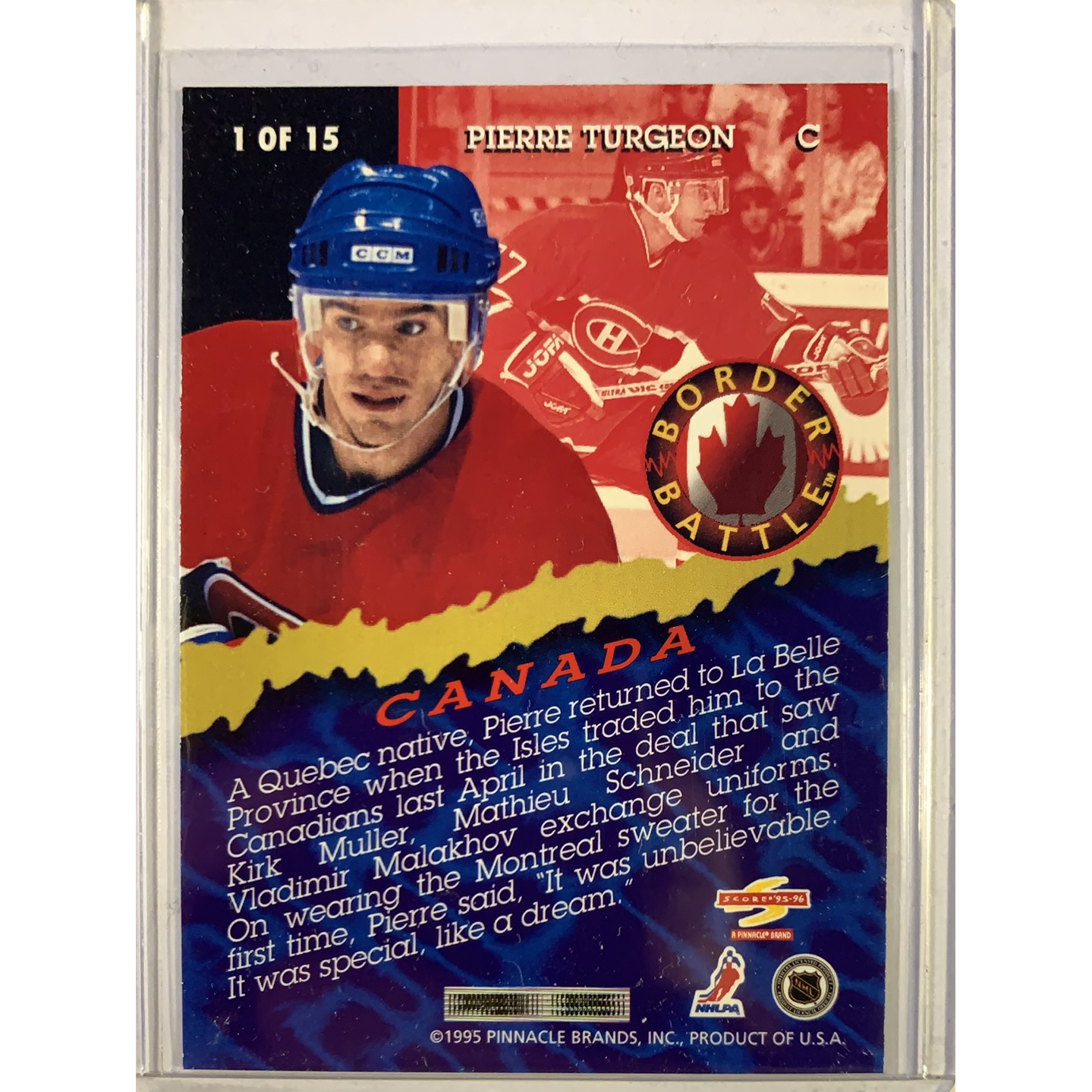 1995-96 Score Pierre Turgeon Border Battles | Local Legends Cards & Collectibles