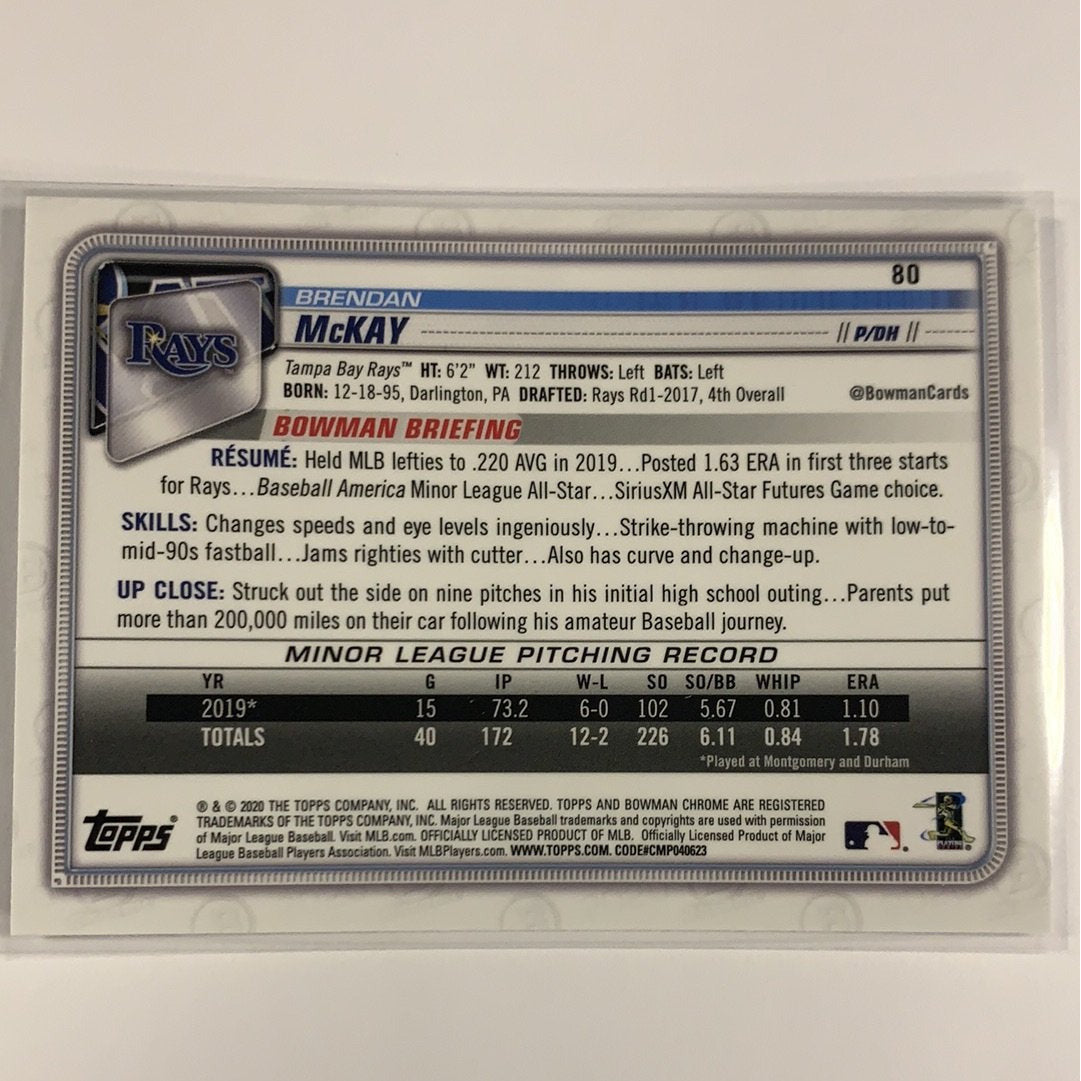 2020 Bowman Chrome Brendan McKay RC Local Legends Cards & Collectibles