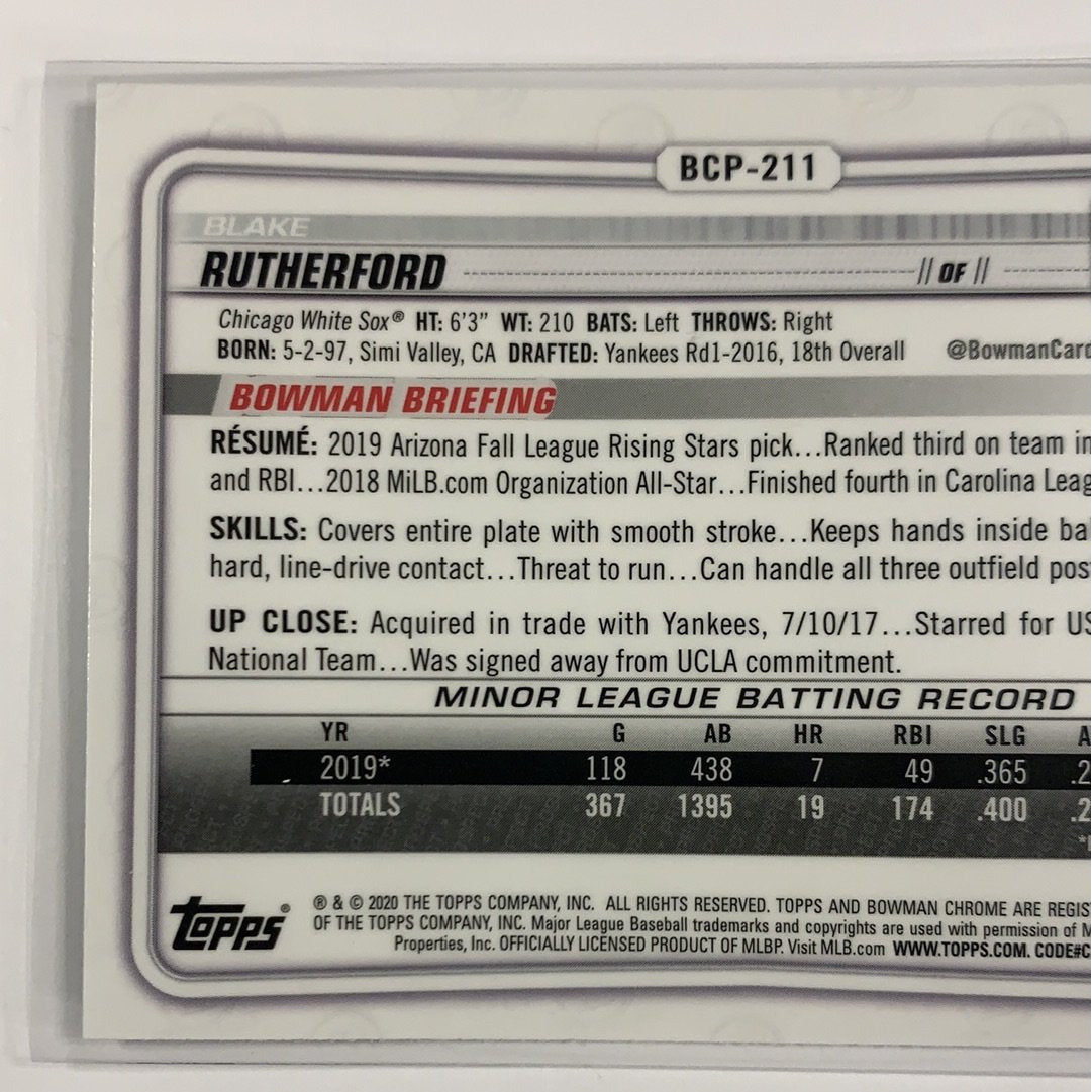 2020 Bowman Chrome Blake Rutherford Mojo Refractor | Local Legends Cards & Collectibles