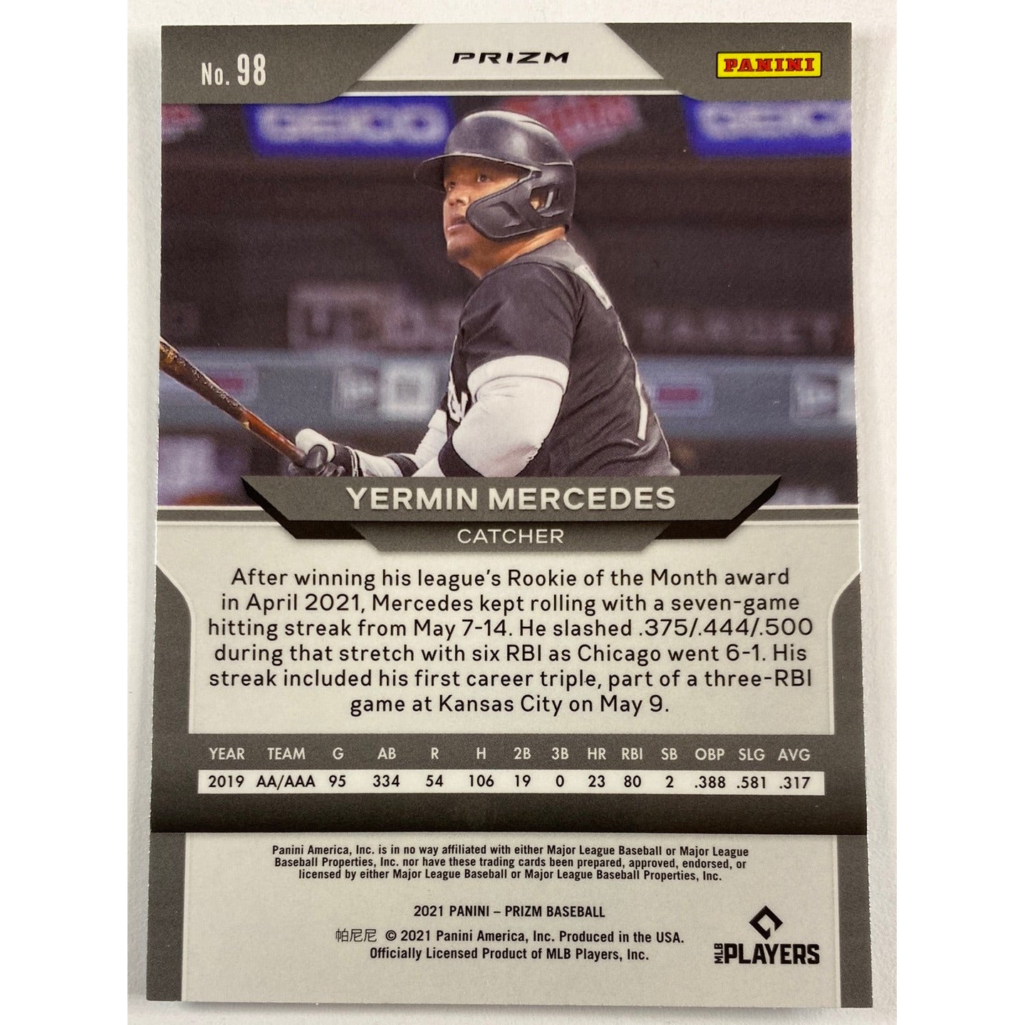 2021 Panini Prizm Yermin Mercedes Blue Wave Prizm RC | Local Legends Cards & Collectibles