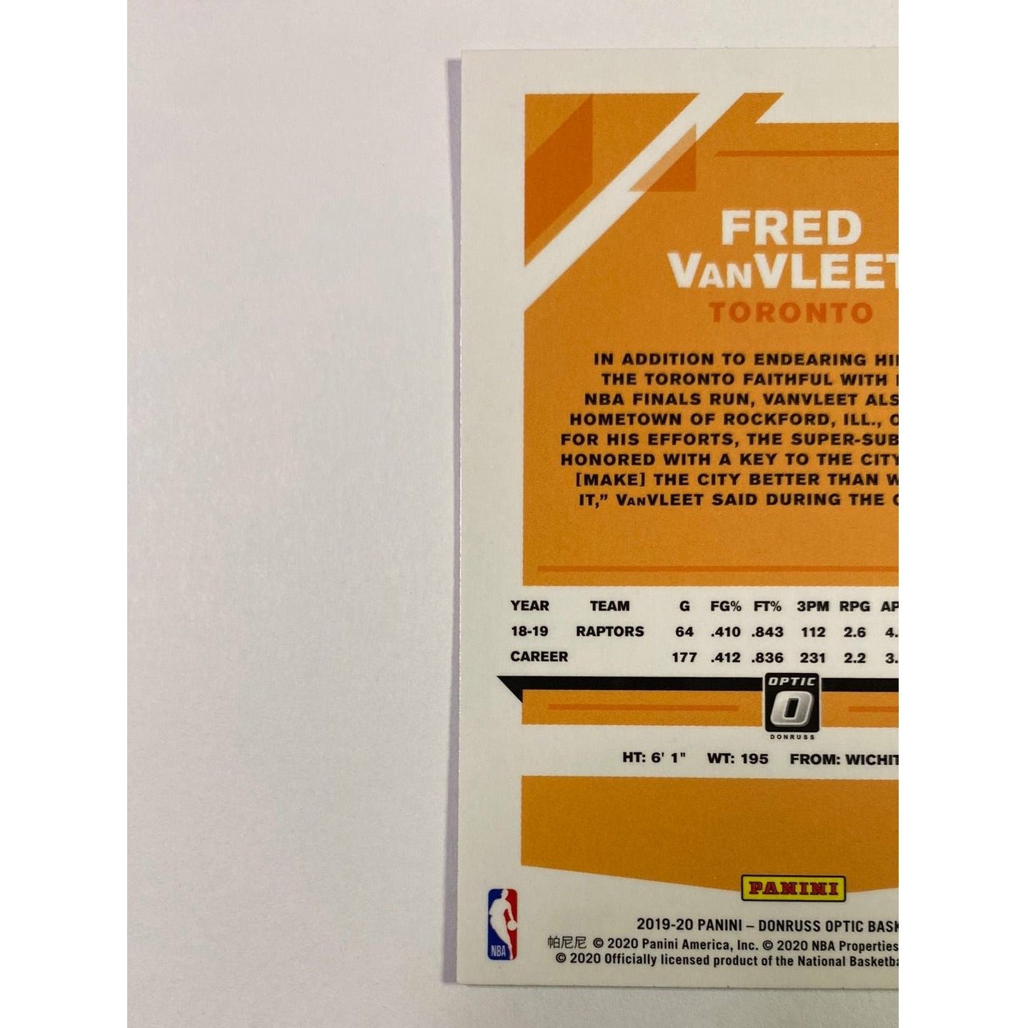 2019-20 Donruss Optic Fred VanVleet Silver Wave Prizm