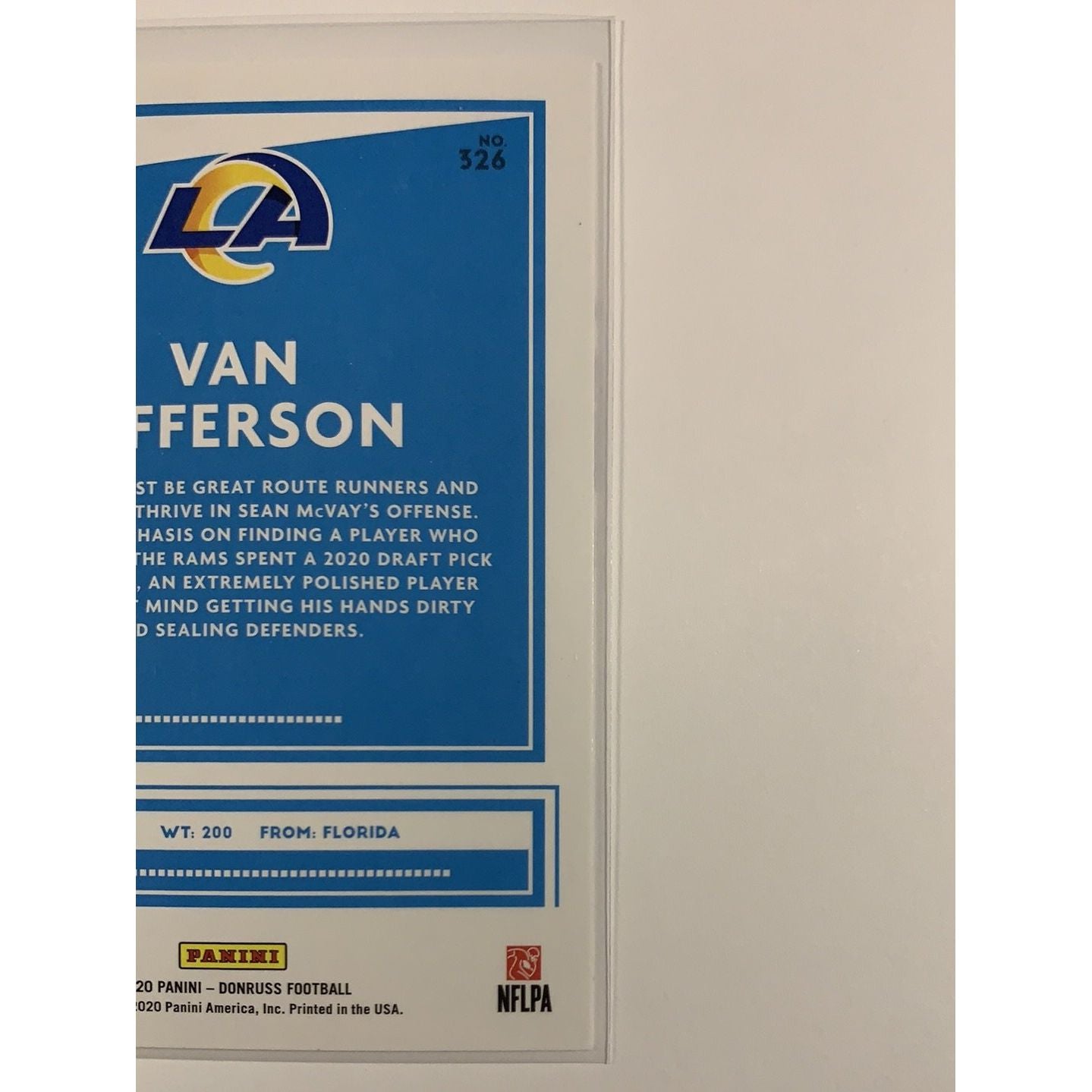 2020 Donruss Van Jefferson Rated Rookie Local Legends Cards & Collectibles