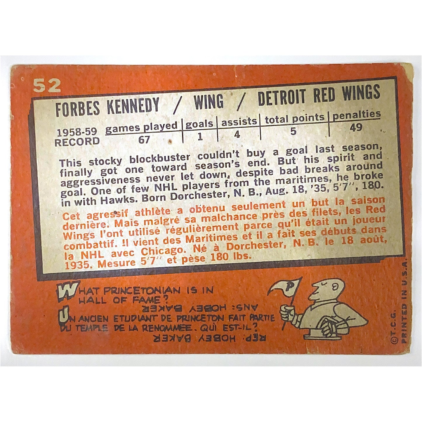 1959-60 Topps Forbes Kennedy | Local Legends Cards & Collectibles