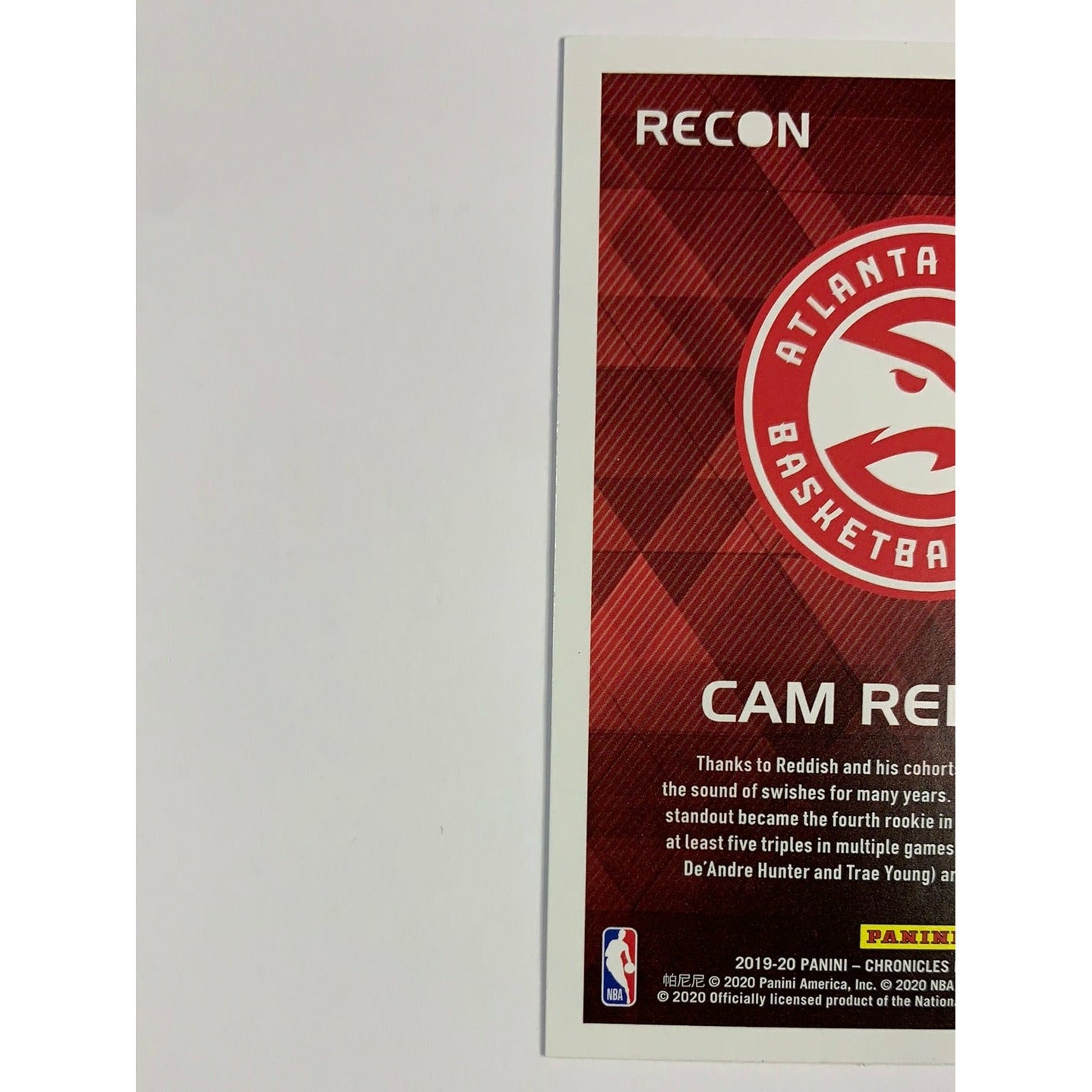 2019-20 Chronicles Recon Cam Reddish Rookie Card