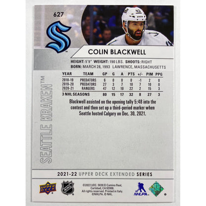 2021-22 Upper Deck Extended Series Colin Blackwell