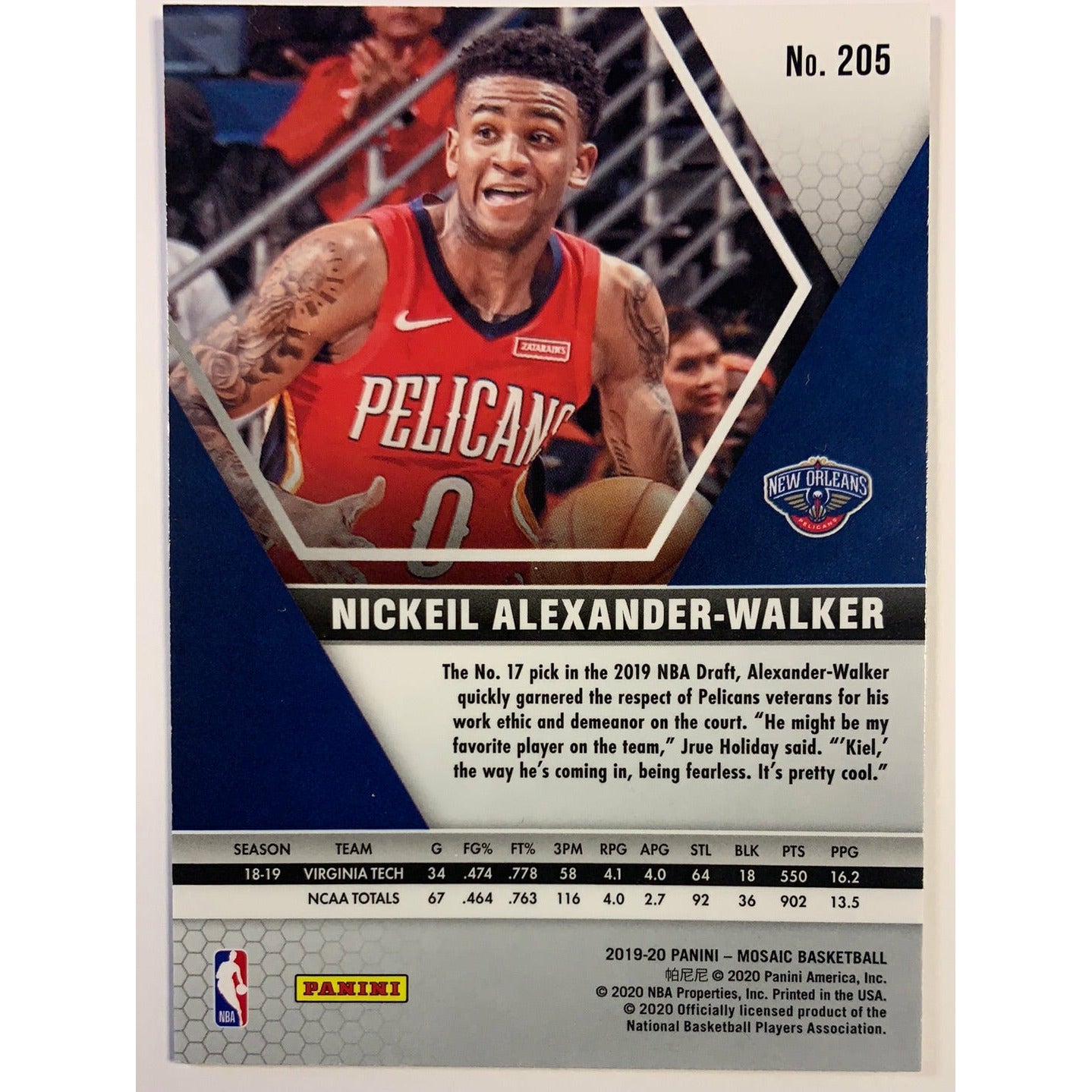 2019-20 Mosaic Nickeil Alexander Walker RC