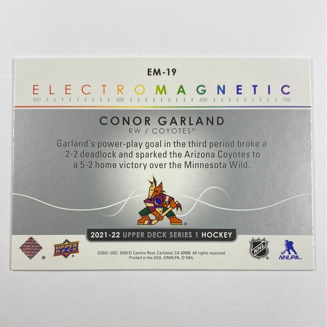 2021-22 Upper Deck Series 1 Connor Garland Electro Magnetic
