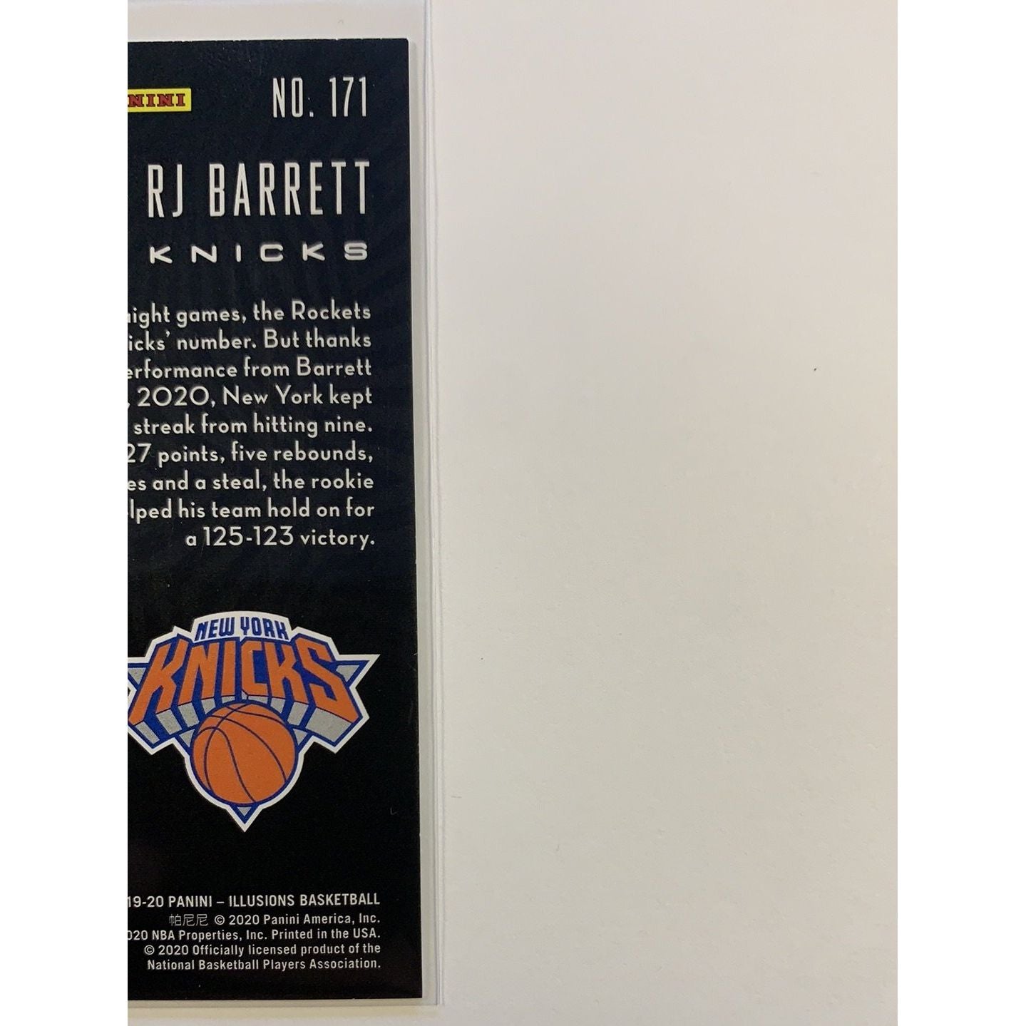 2019-20 Illusions RJ Barrett Rookie Card | Local Legends Cards & Collectibles