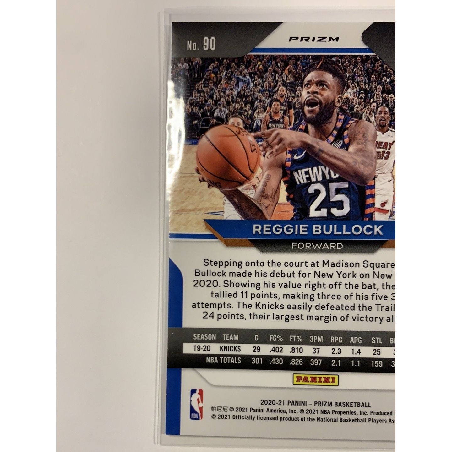 2020-21 Panini Prizm Reggie Bullock Silver Prizm | Local Legends Cards & Collectibles