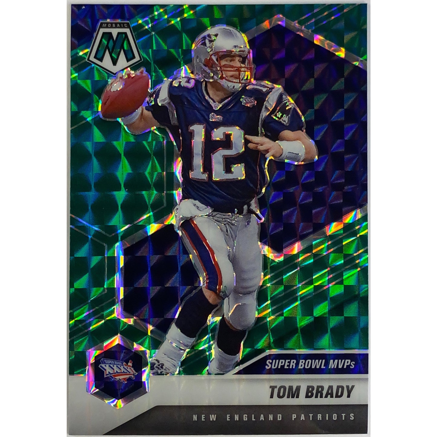 2021 Mosaic Tom Brady Super Bowl MVP’s Green Mosaic Prizm