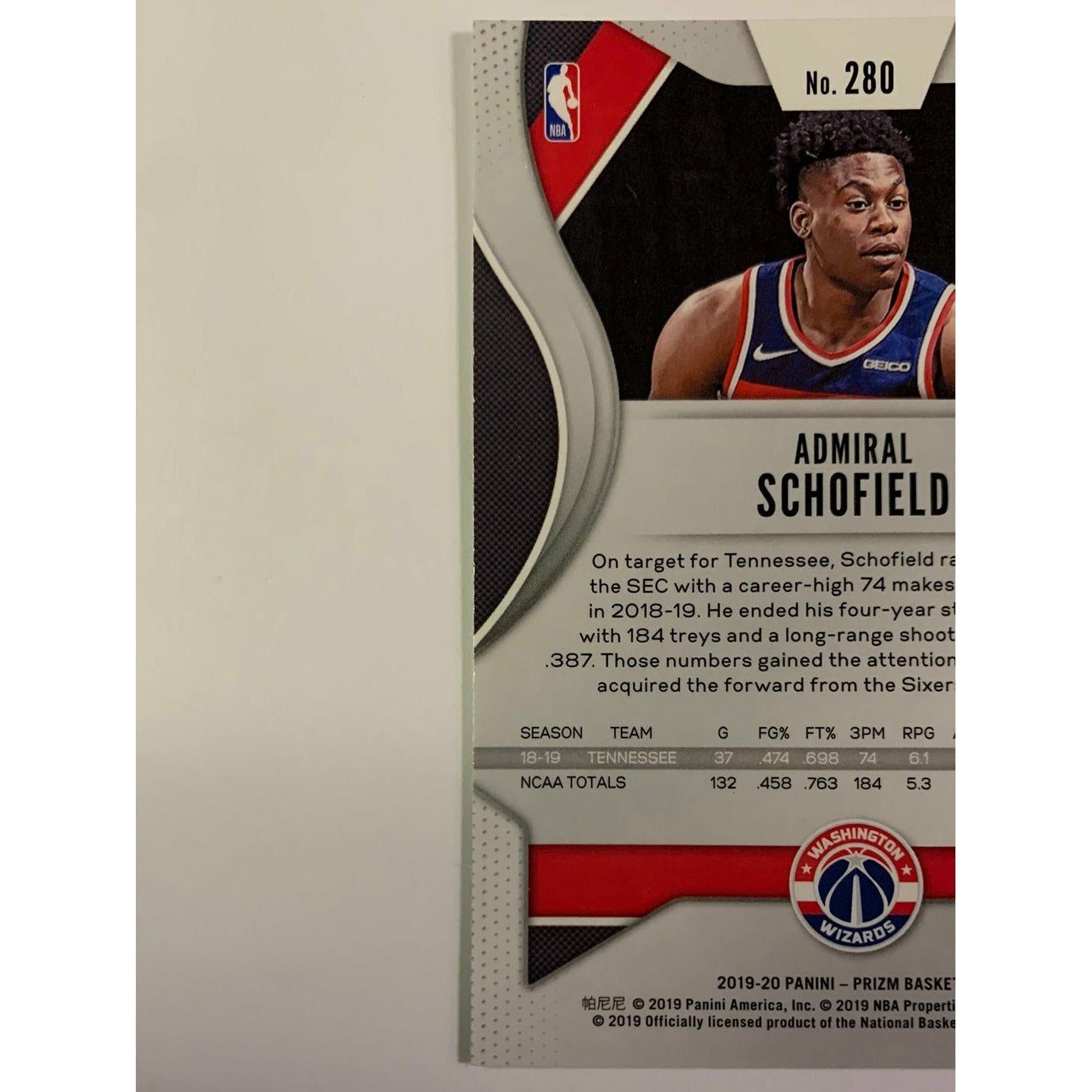 2019-20 Panini Prizm Admiral Schofield RC