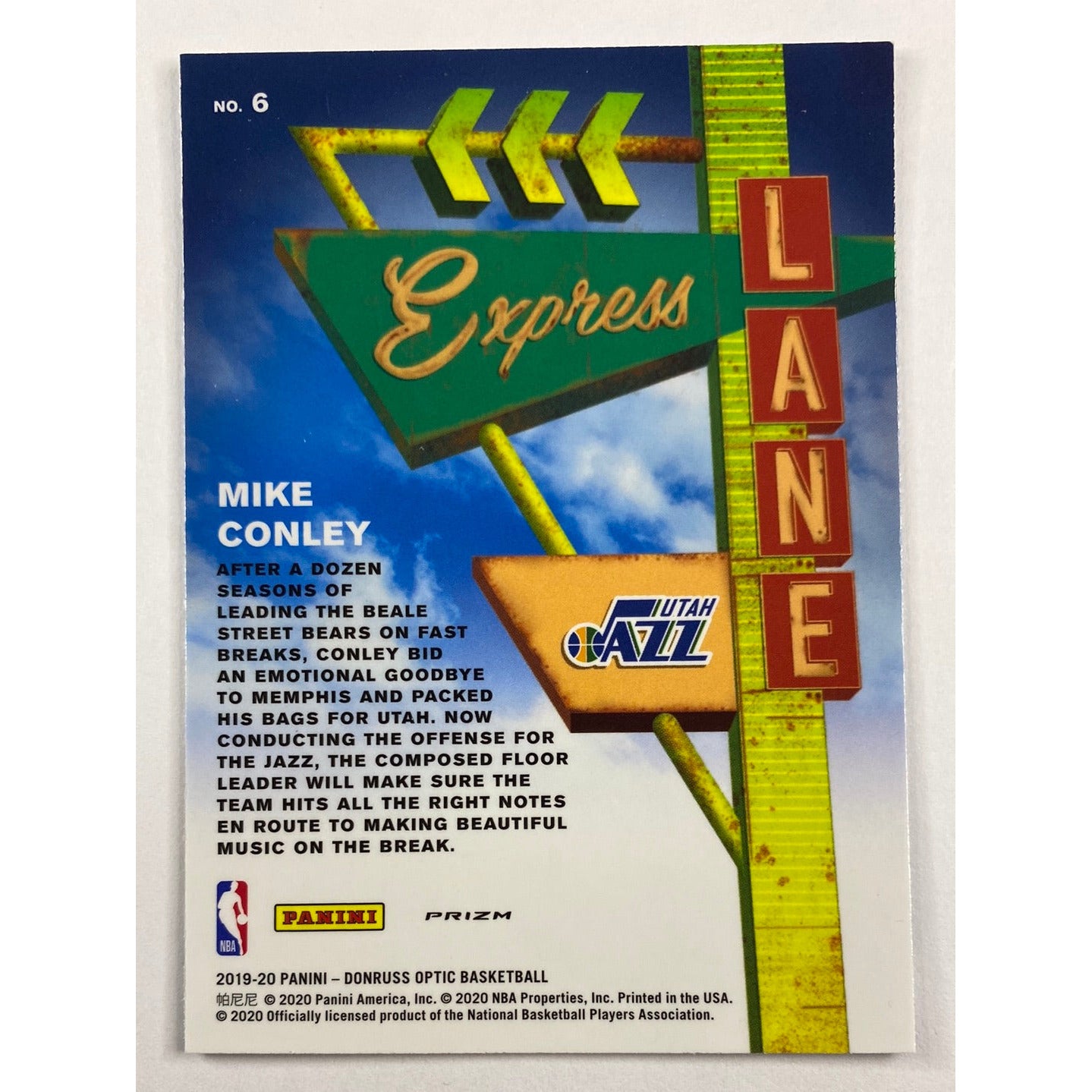 2019-20 Donruss Optic Mike Conley Express Lane Holo Prizm | Local Legends Cards & Collectibles