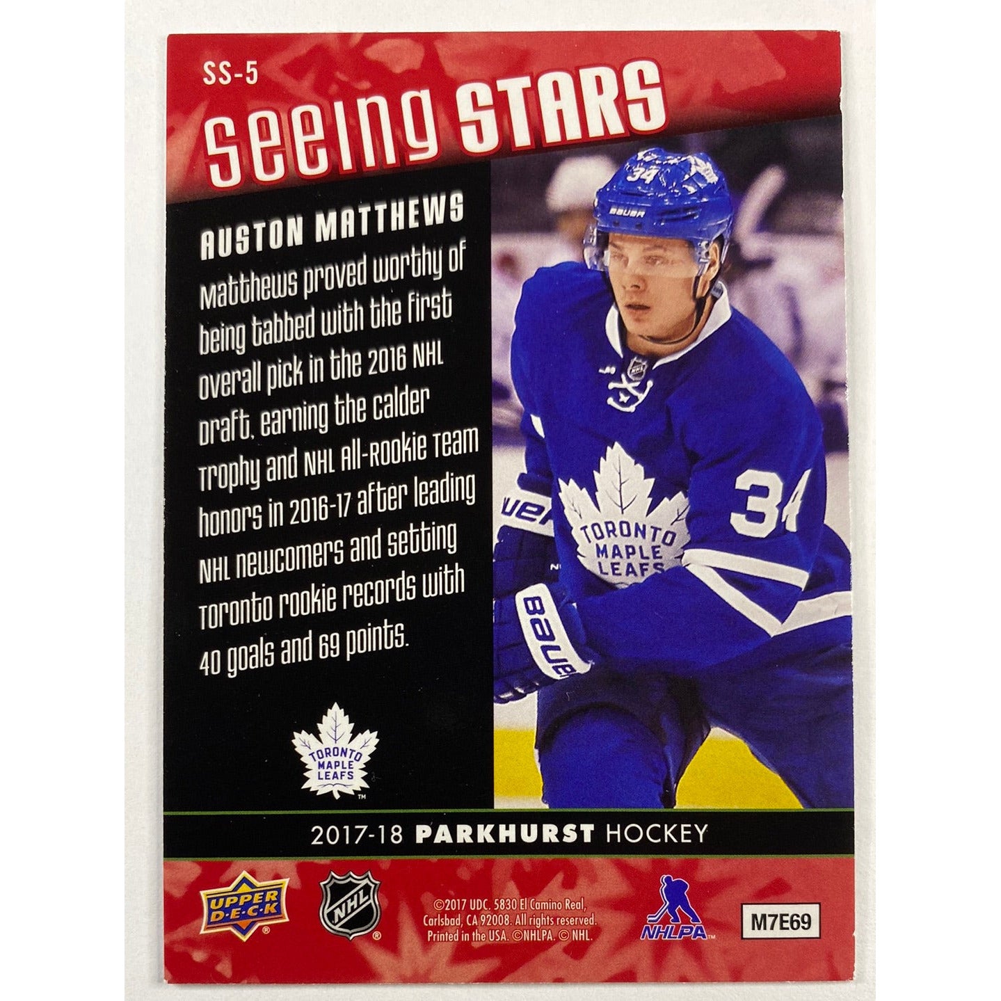 2017-18 Parkhurst Auston Matthews Seeing Stars