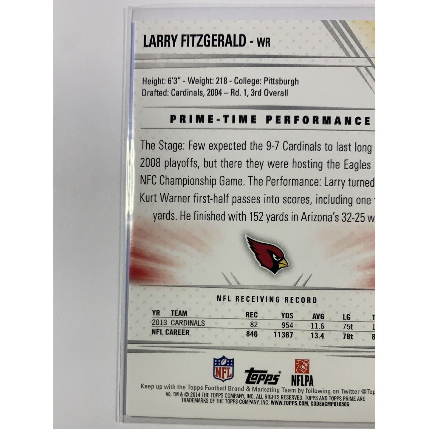 2014 Topps Larry Fitzgerald Base #26 Local Legends Cards & Collectibles