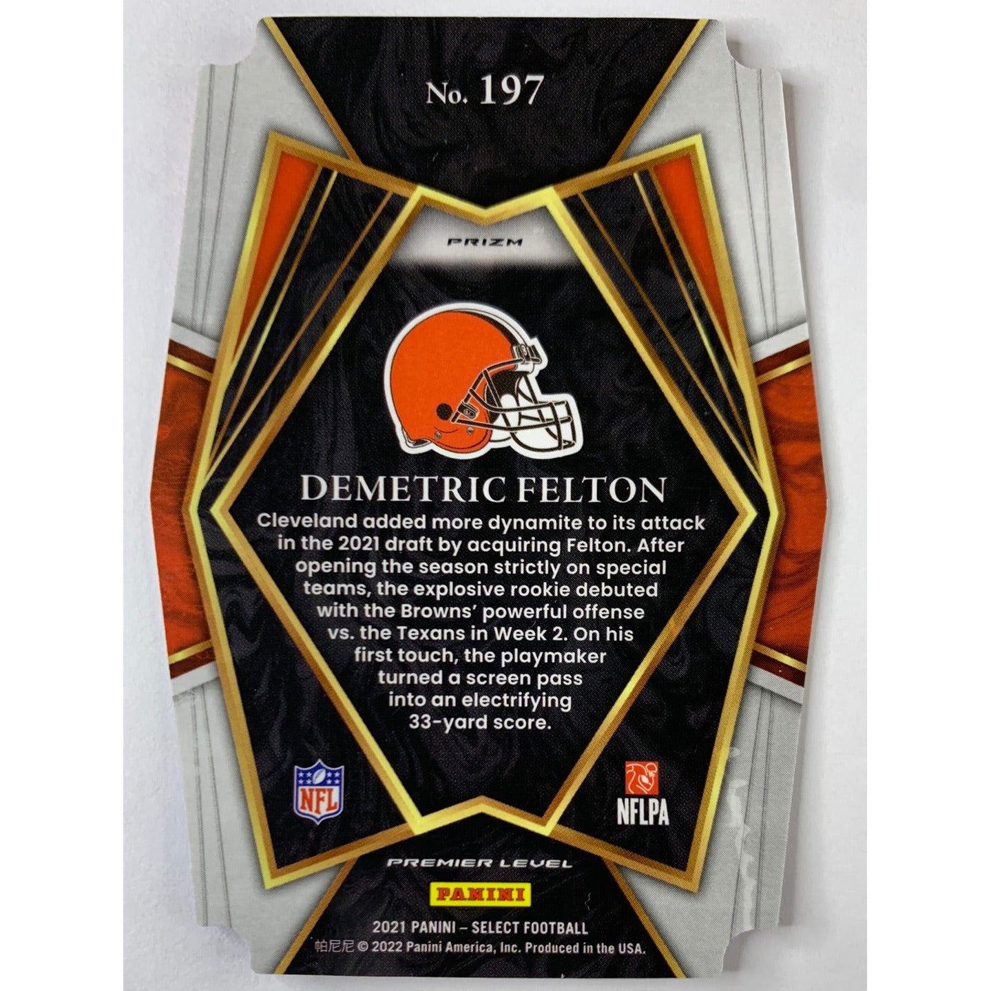 2022 Select Demetric Felton Red White Blue Die-Cut RC | Local Legends Cards & Collectibles