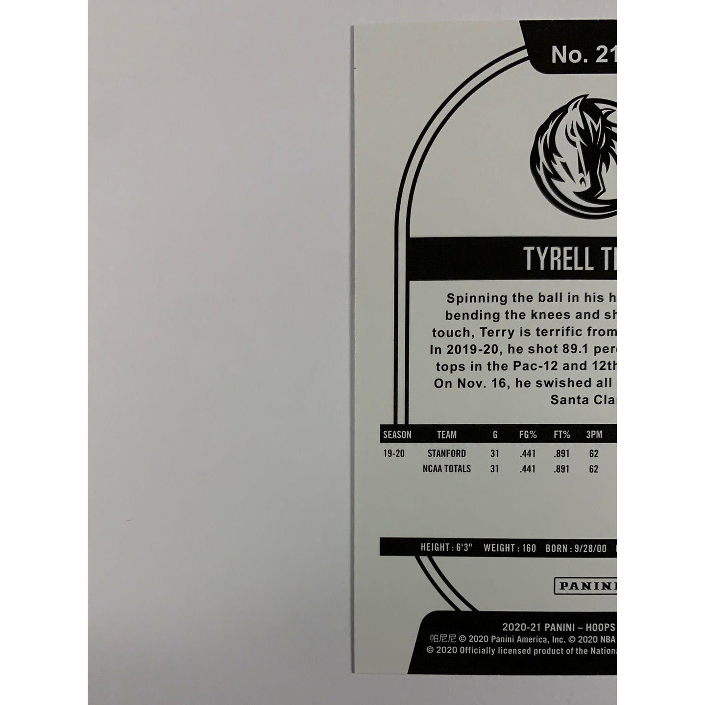 2020-21 Hoops Tyrell Terry Winter Parallel RC | Local Legends Cards & Collectibles