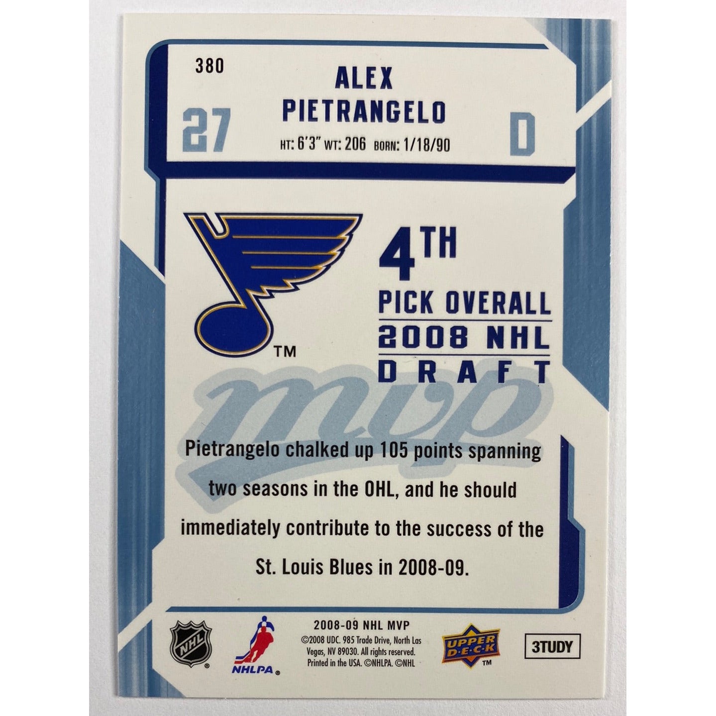 2008-09 MVP Alex Pietroangelo Rookie