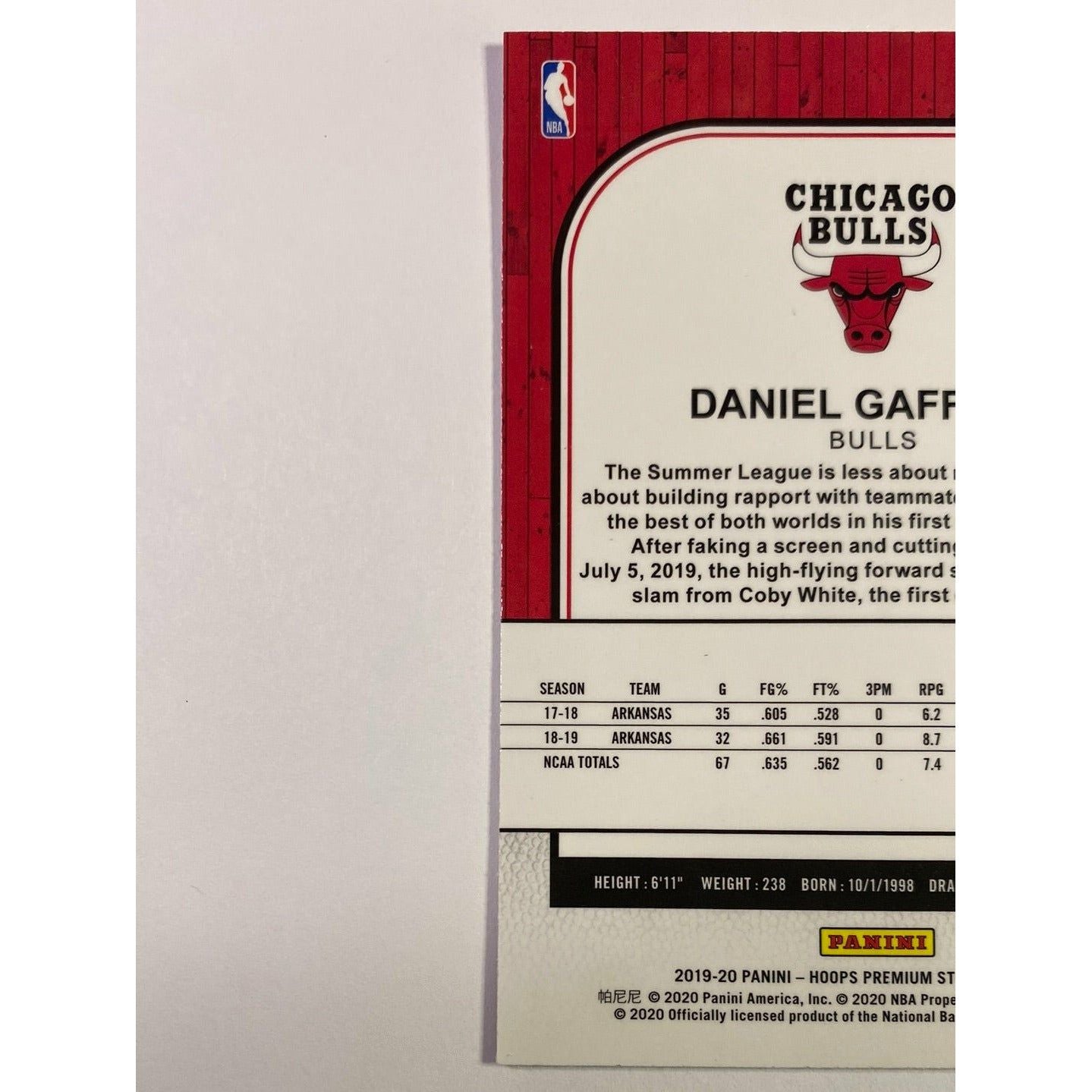 2019-20 Hoops Premium Stock Daniel Gafford Silver Holo Prizm RC | Local Legends Cards & Collectibles