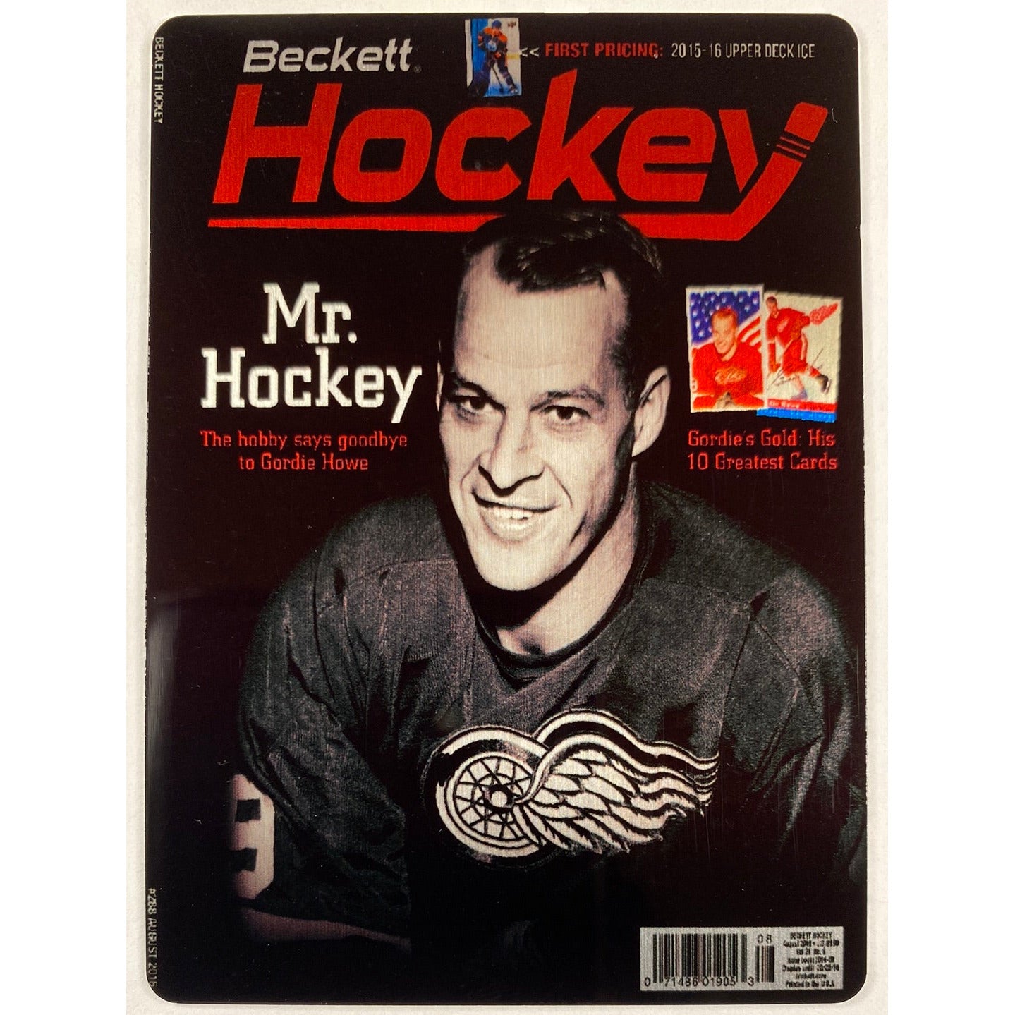 Fall 2016 Toronto Card Expo Mr. Hockey Gordie Howe Beckett Cover Metal Printing Plate /50