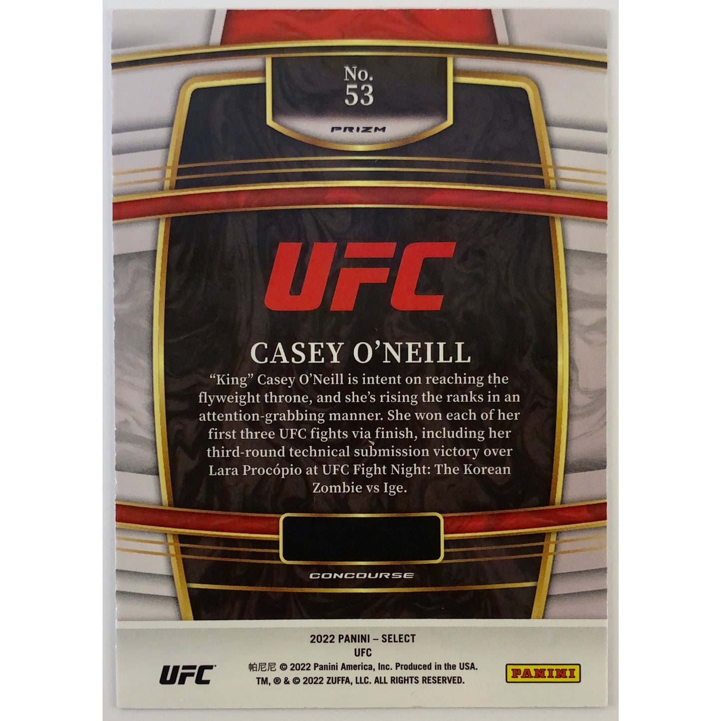 2022 Select Casey O’Neill Silver Holo Prizm RC