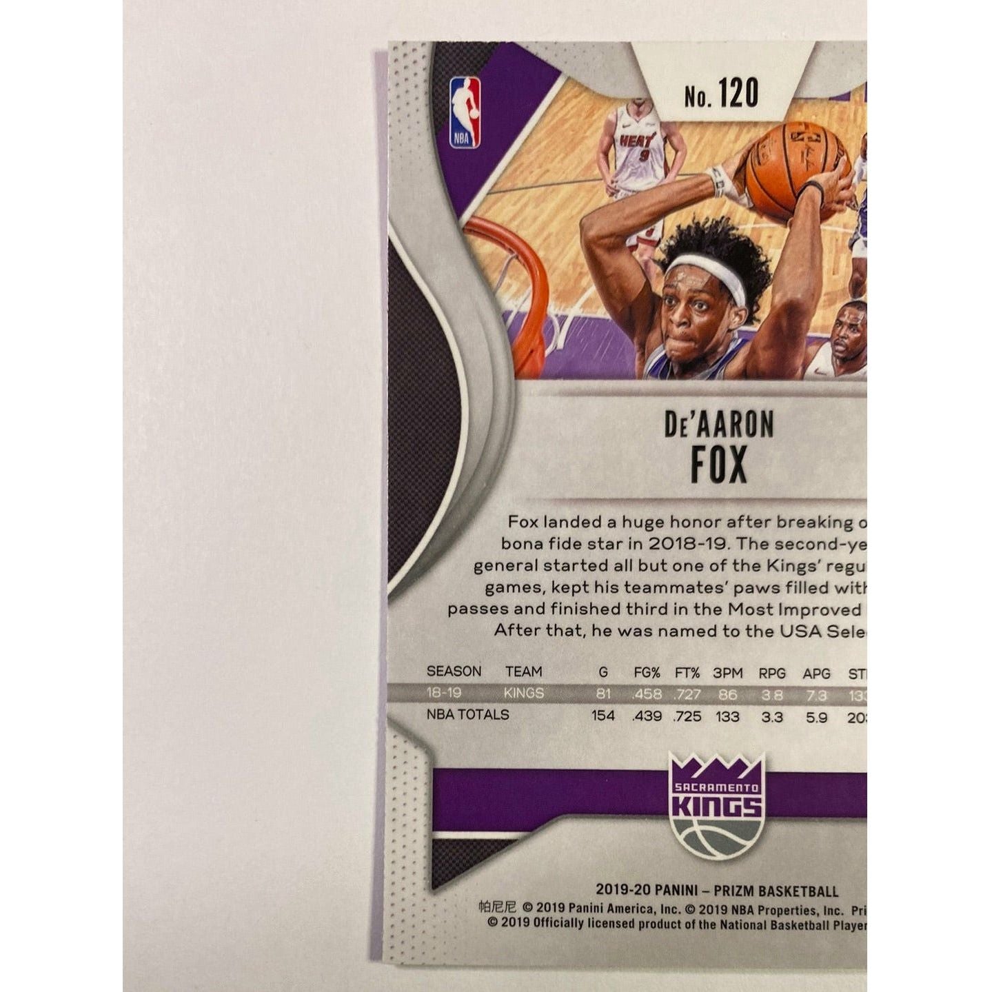 2019-20 Panini Prizm De’Aaron Fox Red White Blue Prizm | Local Legends Cards & Collectibles