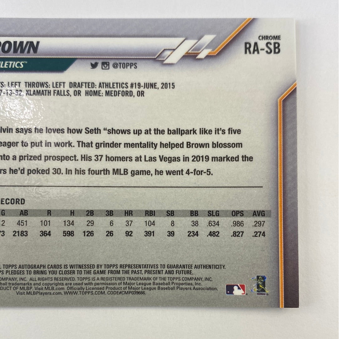 2020 Topps Chrome Seth Brown RC Auto | Local Legends Cards & Collectibles