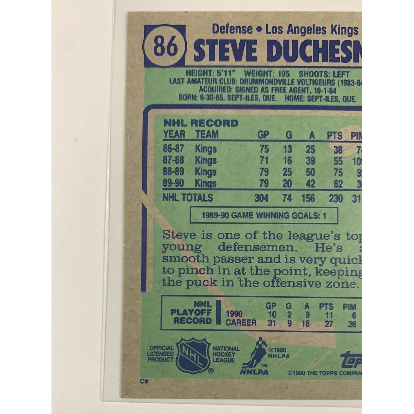 1990 Topps Steve Duschene In Person Auto | Local Legends Cards & Collectibles
